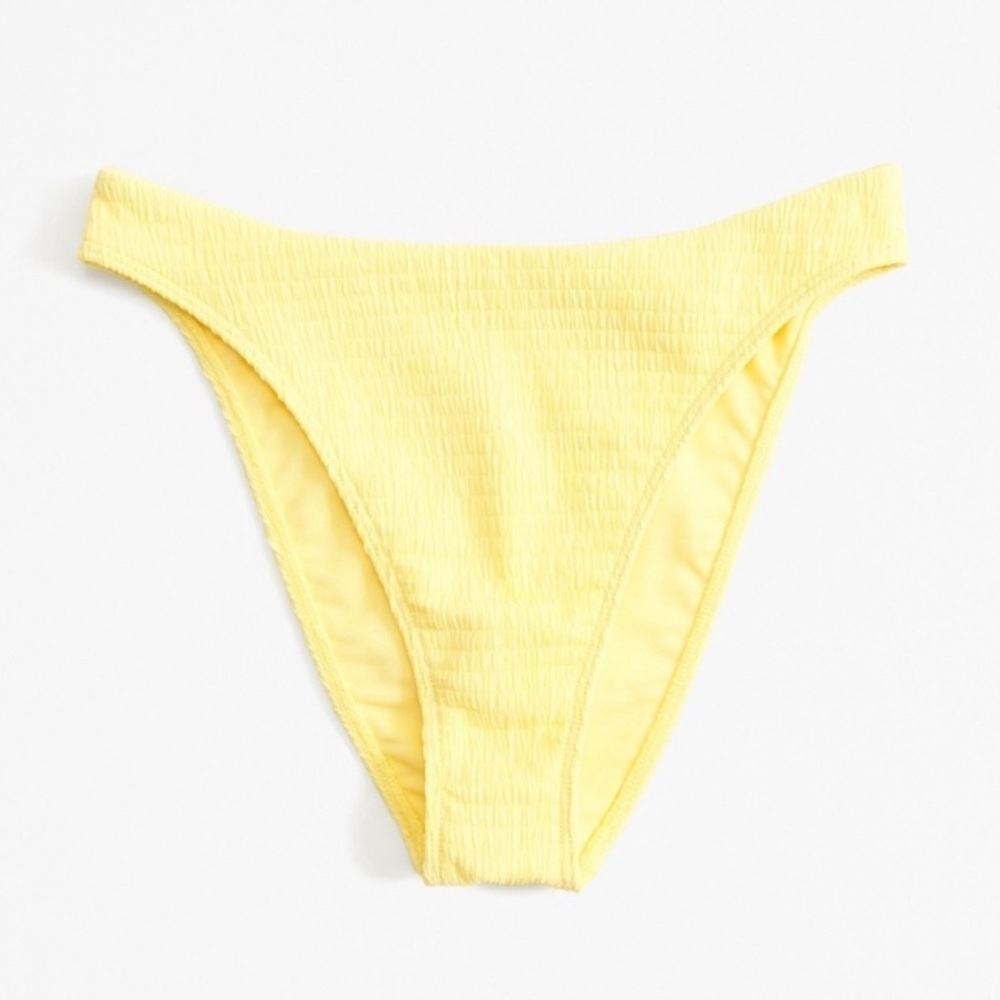 Abercrombie & Fitch Textured Light Yellow Bikini Bottom Size XL 💛 NEW WITH TAGS💛
